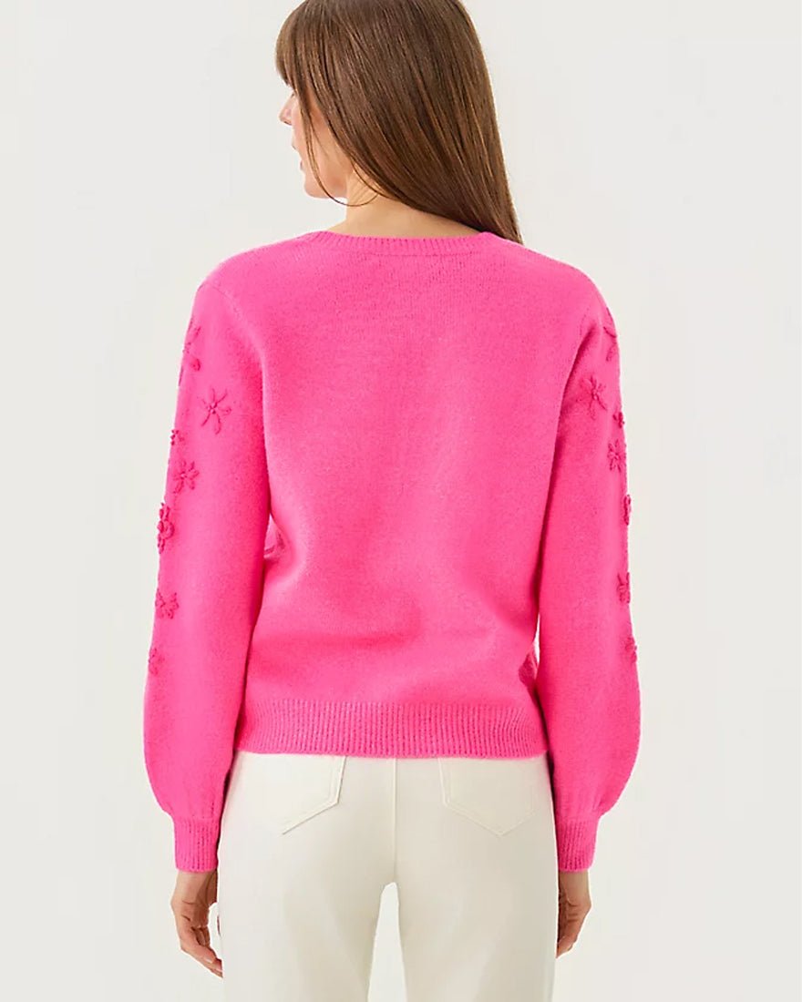 Alayla Sweater - Sun Shell Pink Garden Party Embroidery