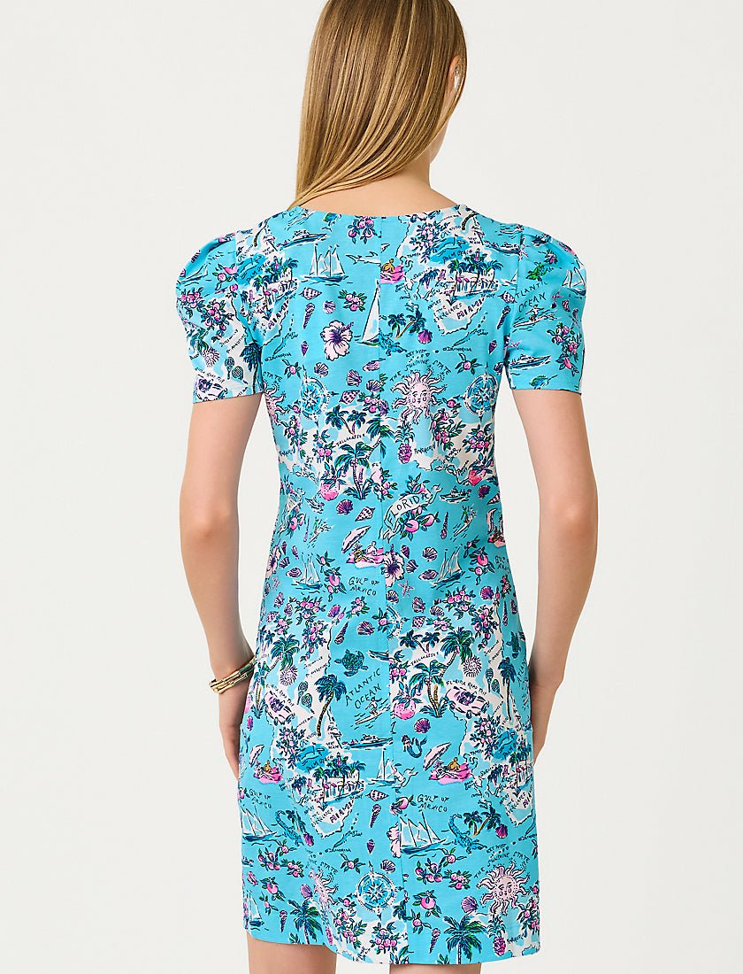 Aleece Short Sleeve Dress - Amalfi Blue Lillys Roadtrip
