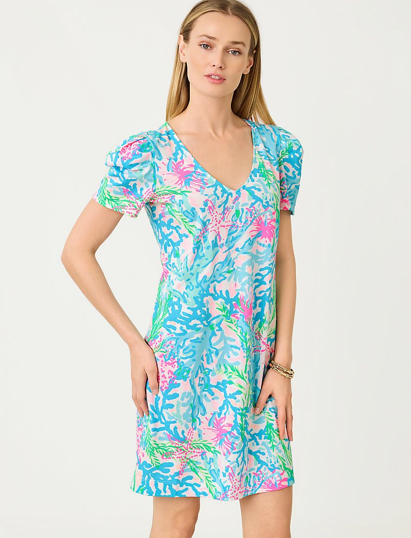 Aleece Short Sleeve Dress - Multi Coral Bay