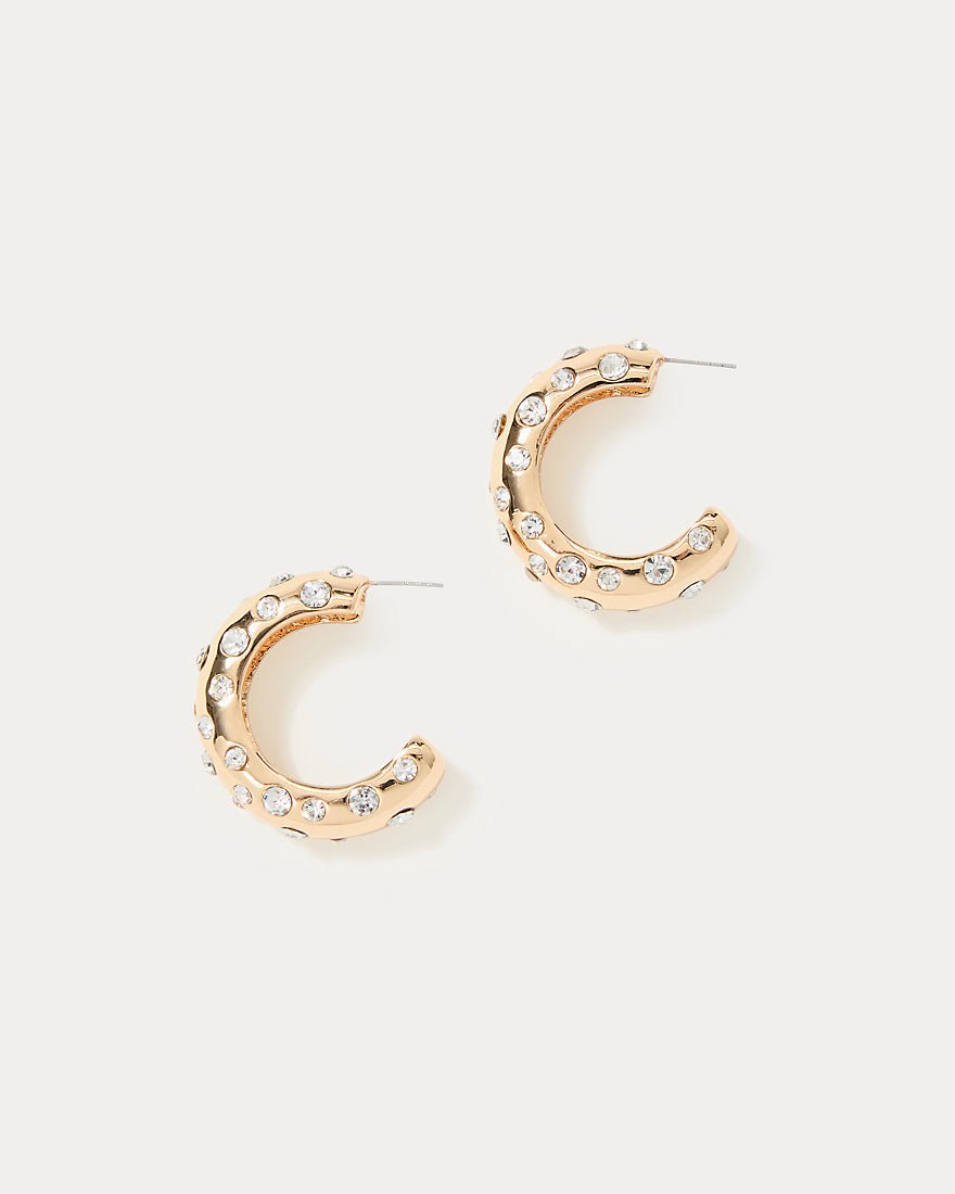 All Dahled Up Hoop Earrings - Gold Metallic