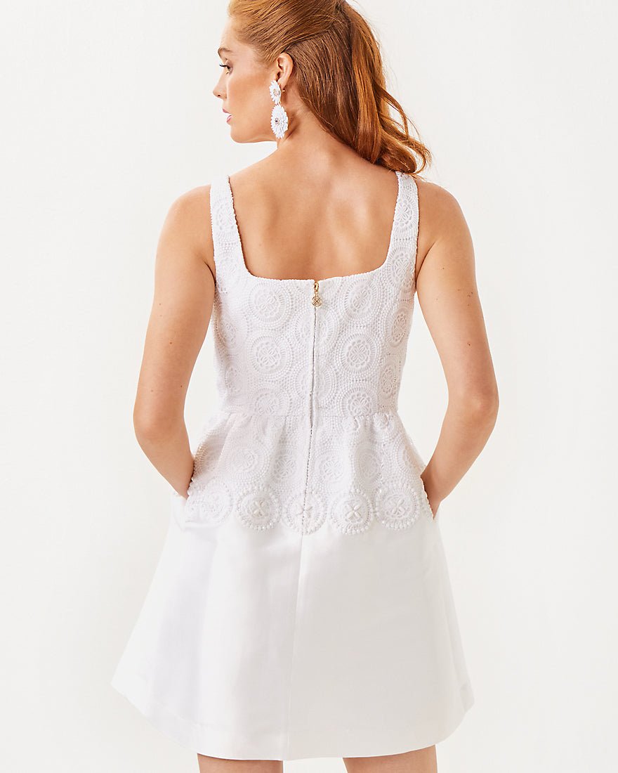Alvalynn Dress - Resort White Butterfly Medallion Lace