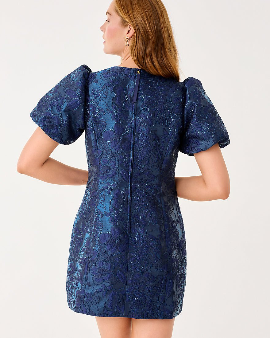 Lilly Pulitzer - Amelie Shift Romper - Low Tide Navy Nightshade Brocade