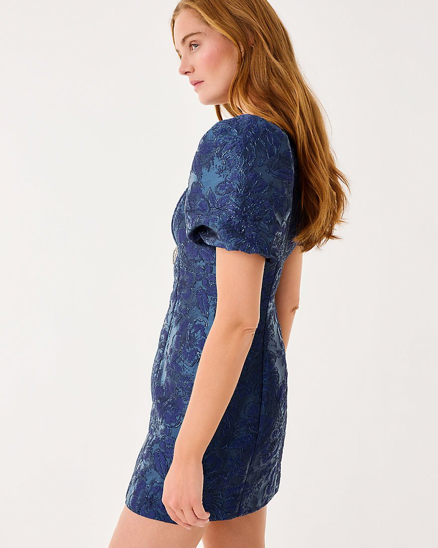 Lilly Pulitzer - Amelie Shift Romper - Low Tide Navy Nightshade Brocade