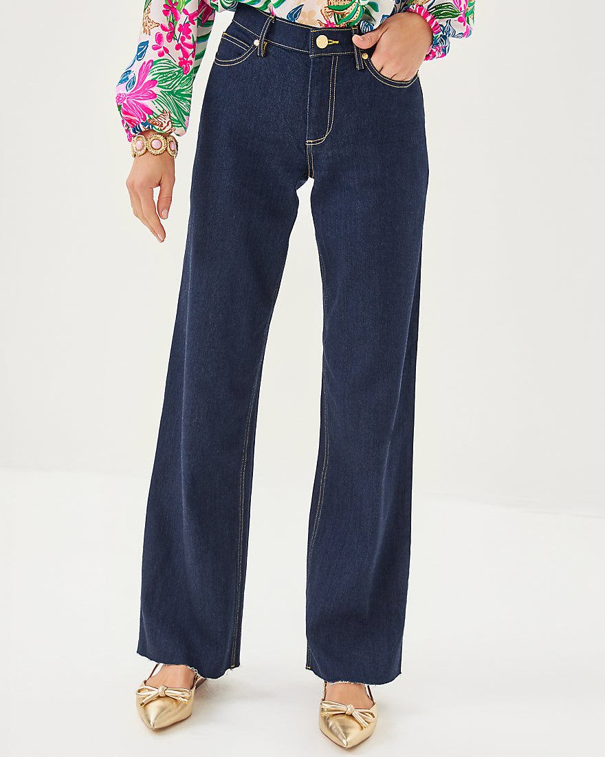 Aniston High Rise Straight Jean - Dark Wash