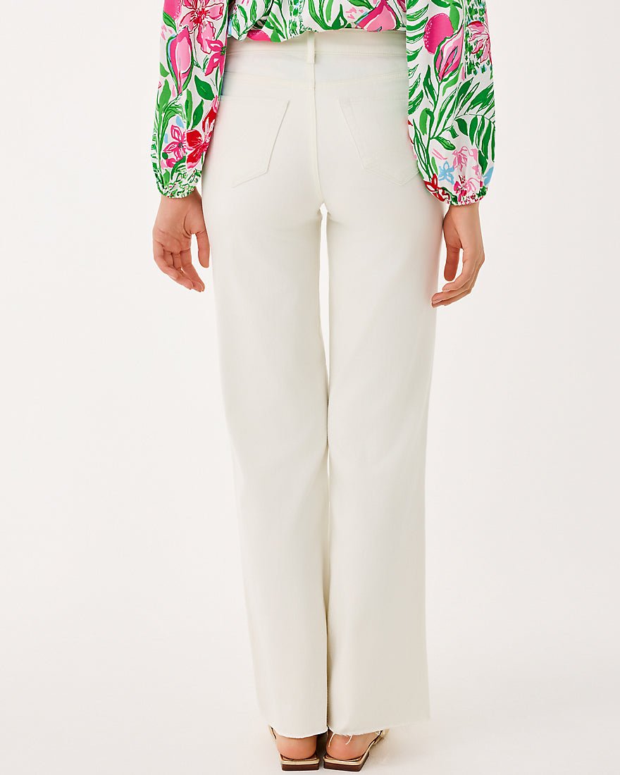 Aniston High Rise Straight Leg Jean - Coconut