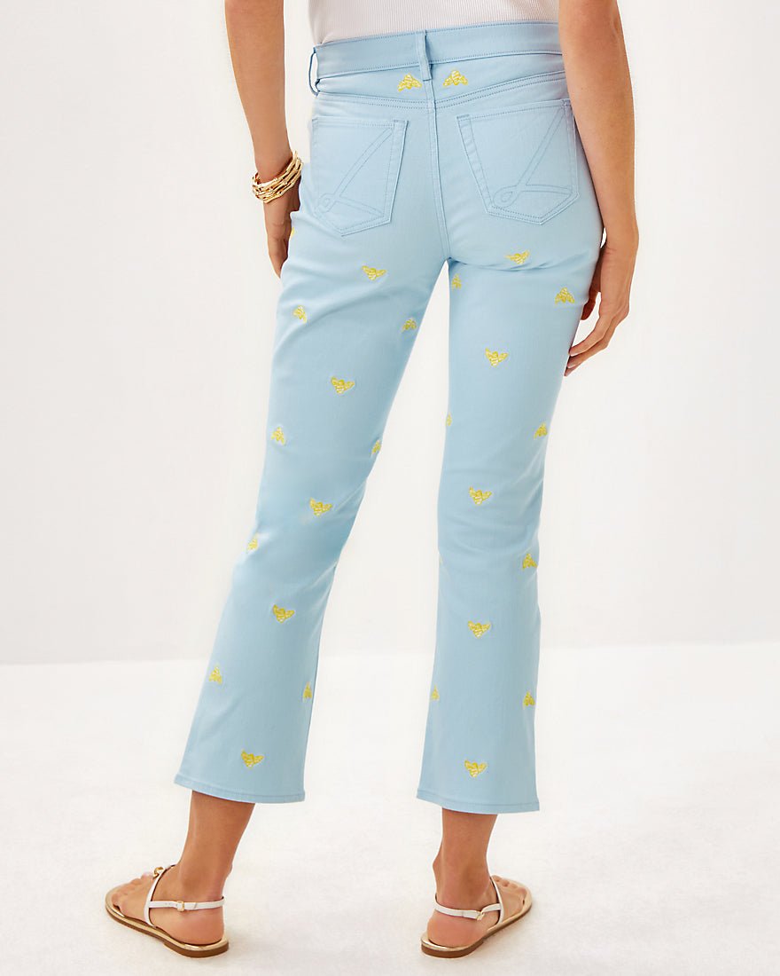 Annet High Rise Crop Flare Jean - Bluette