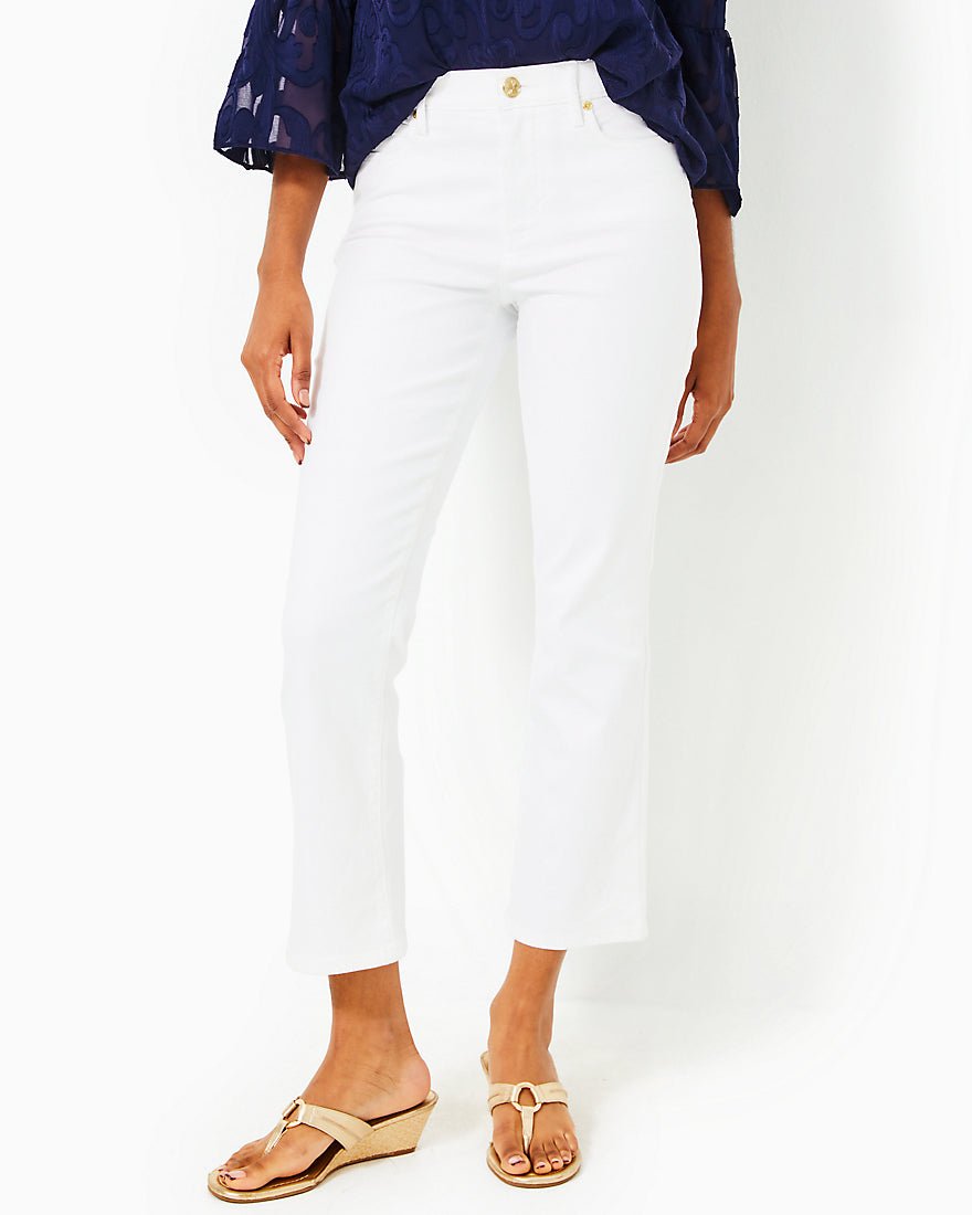 Annet High Rise Crop Flare Jean - Resort White