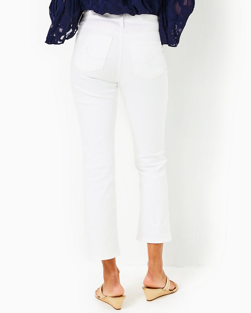 Annet High Rise Crop Flare Jean - Resort White