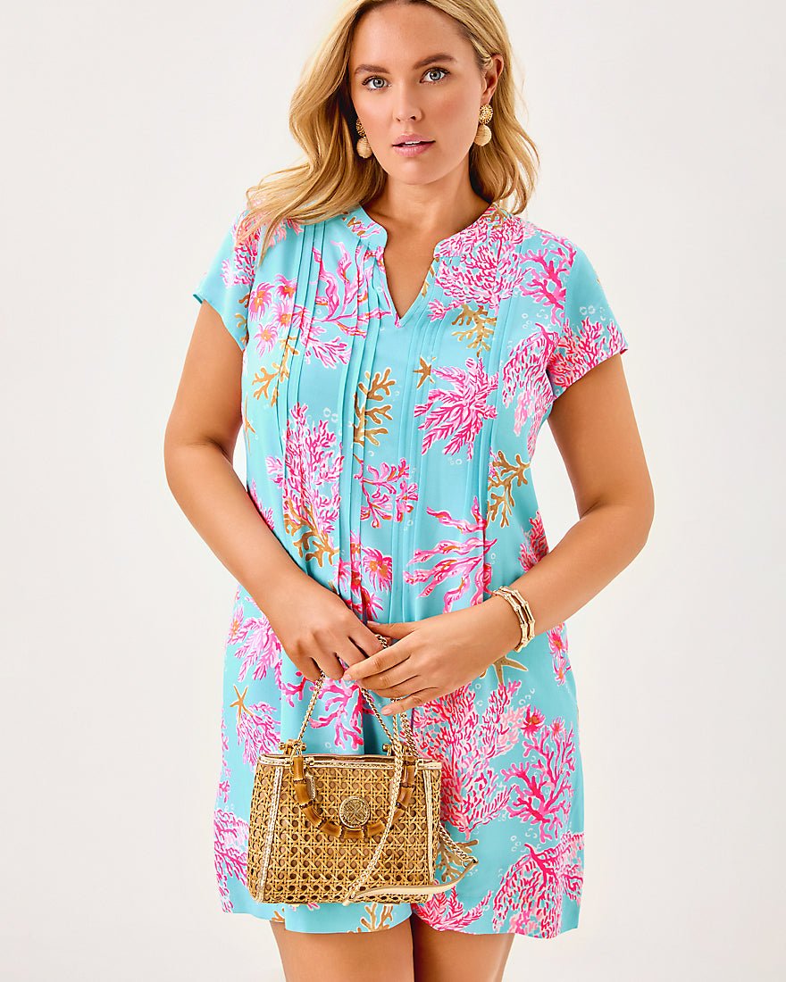 Ansella Tunic Dress - Multi Royal Coral