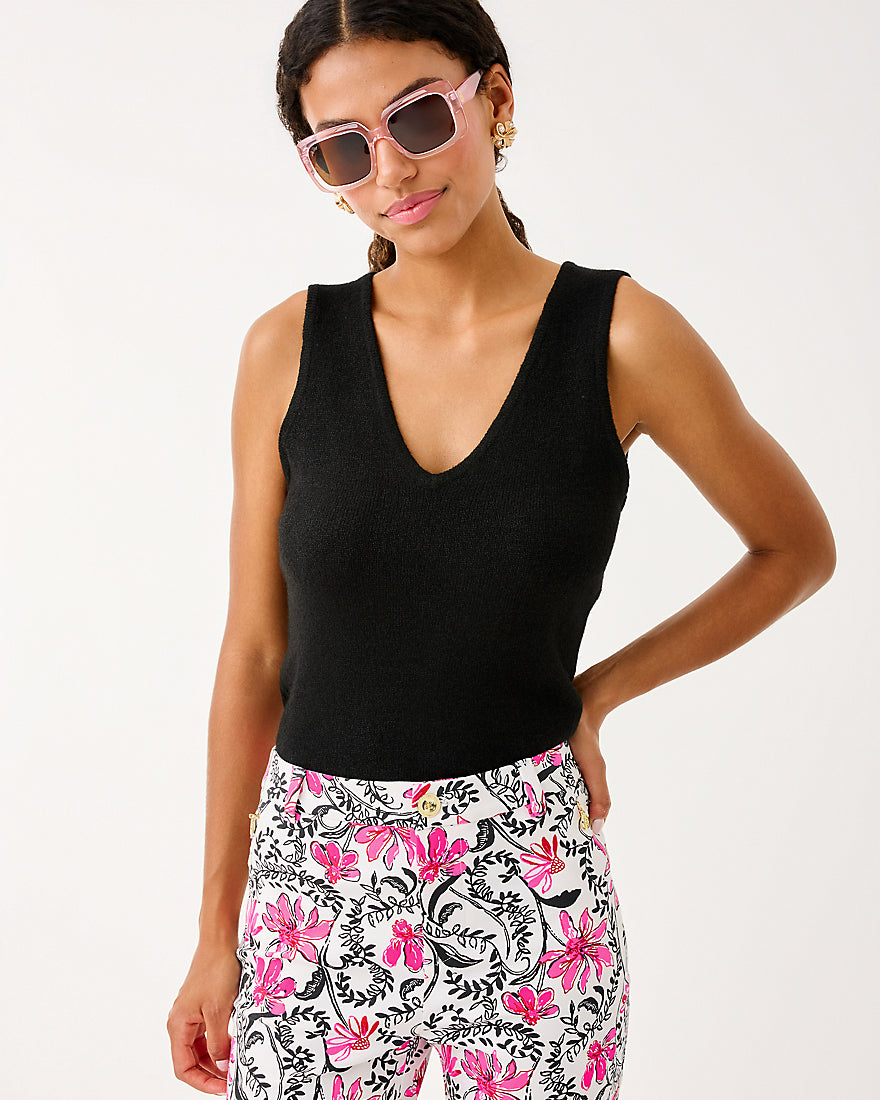 Lilly Pulitzer - Averlie Sequin Sweater Tank - Black Metallic