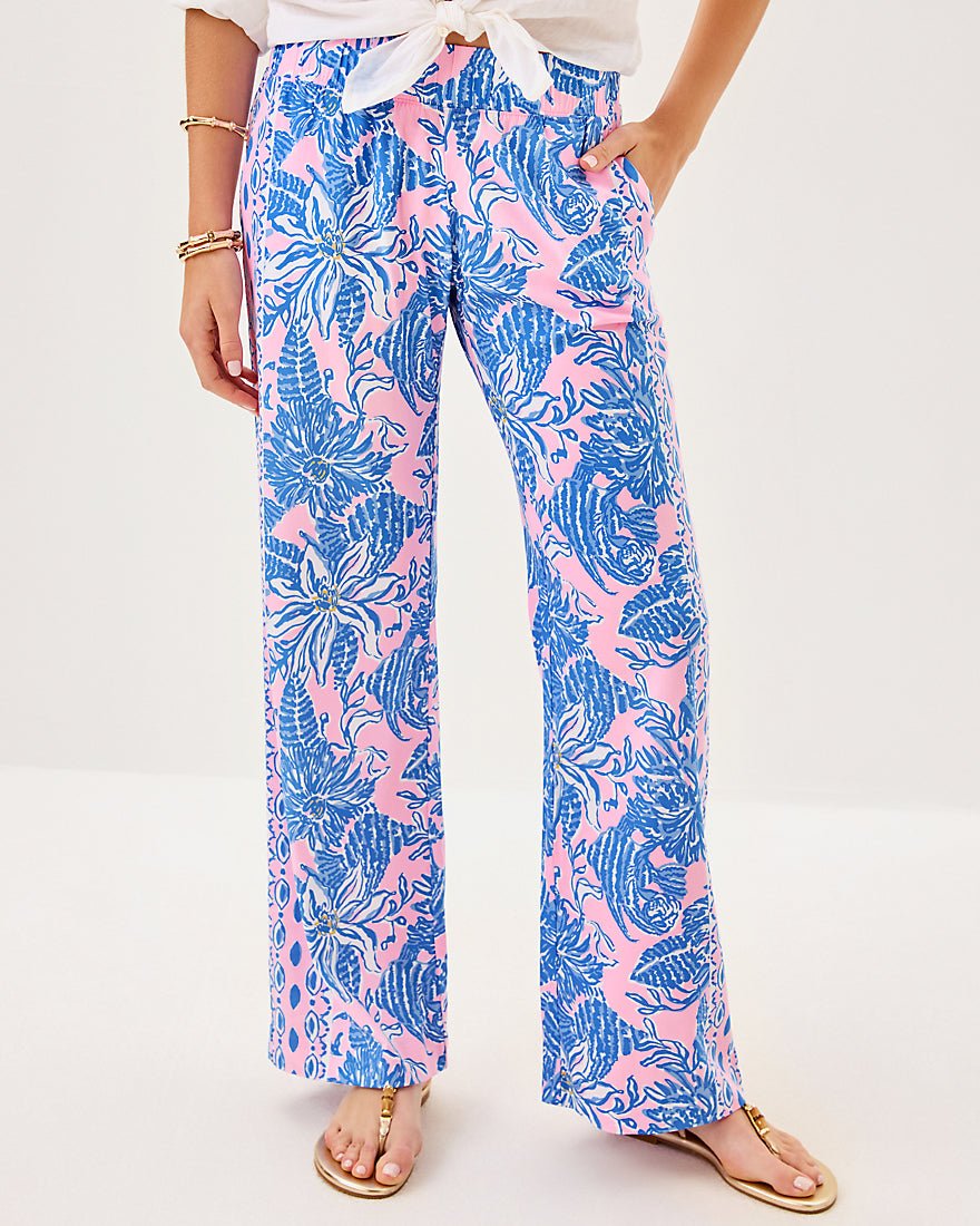 Bal Harbour Stretch Palazzo Pant - Conch Shell Pink Up Scale