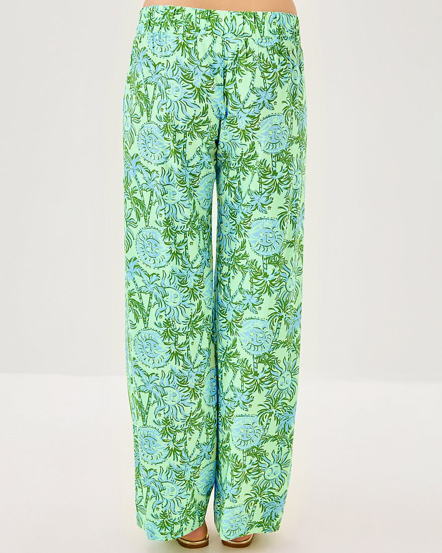 Bal Harbour Stretch Palazzo Pant - Cool Mint Catchin Rays