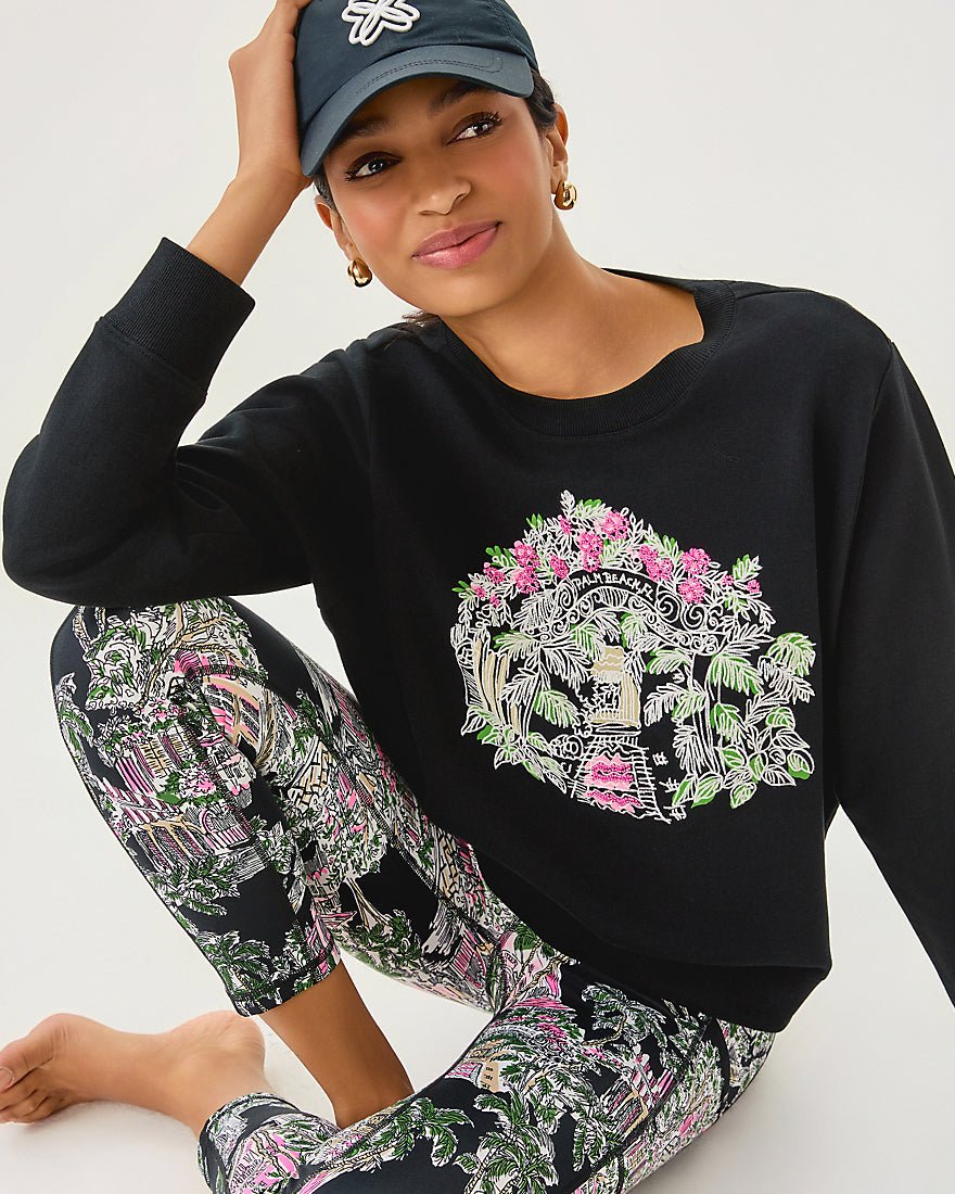 Ballad Long Sleeve Sweatshirt - Noir Palm Beach Toile