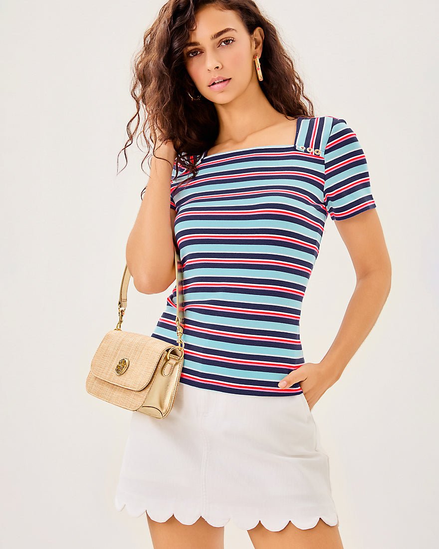 Beaty Knit Top - Multi Firecracker Yarn Dye Stripe