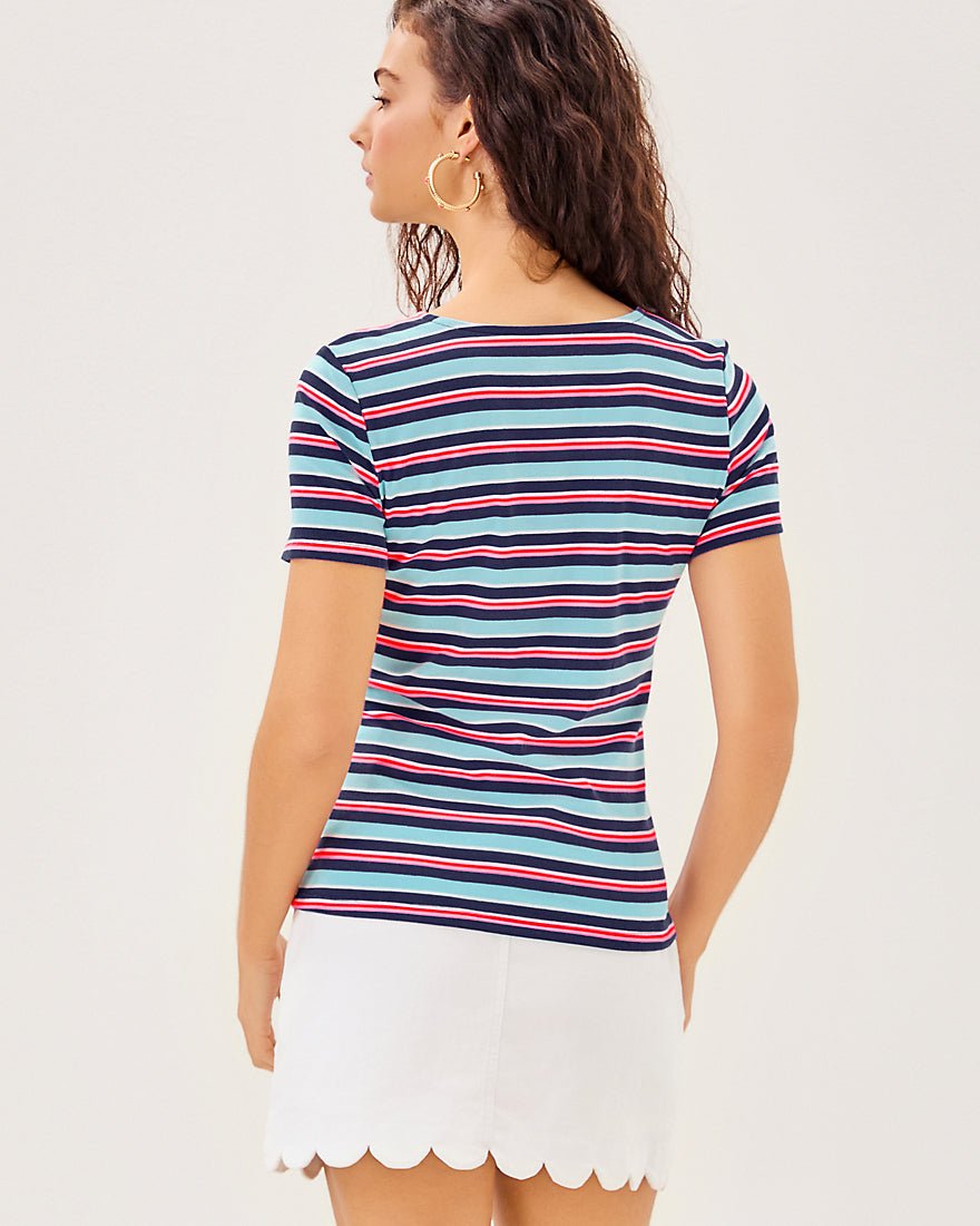 Beaty Knit Top - Multi Firecracker Yarn Dye Stripe