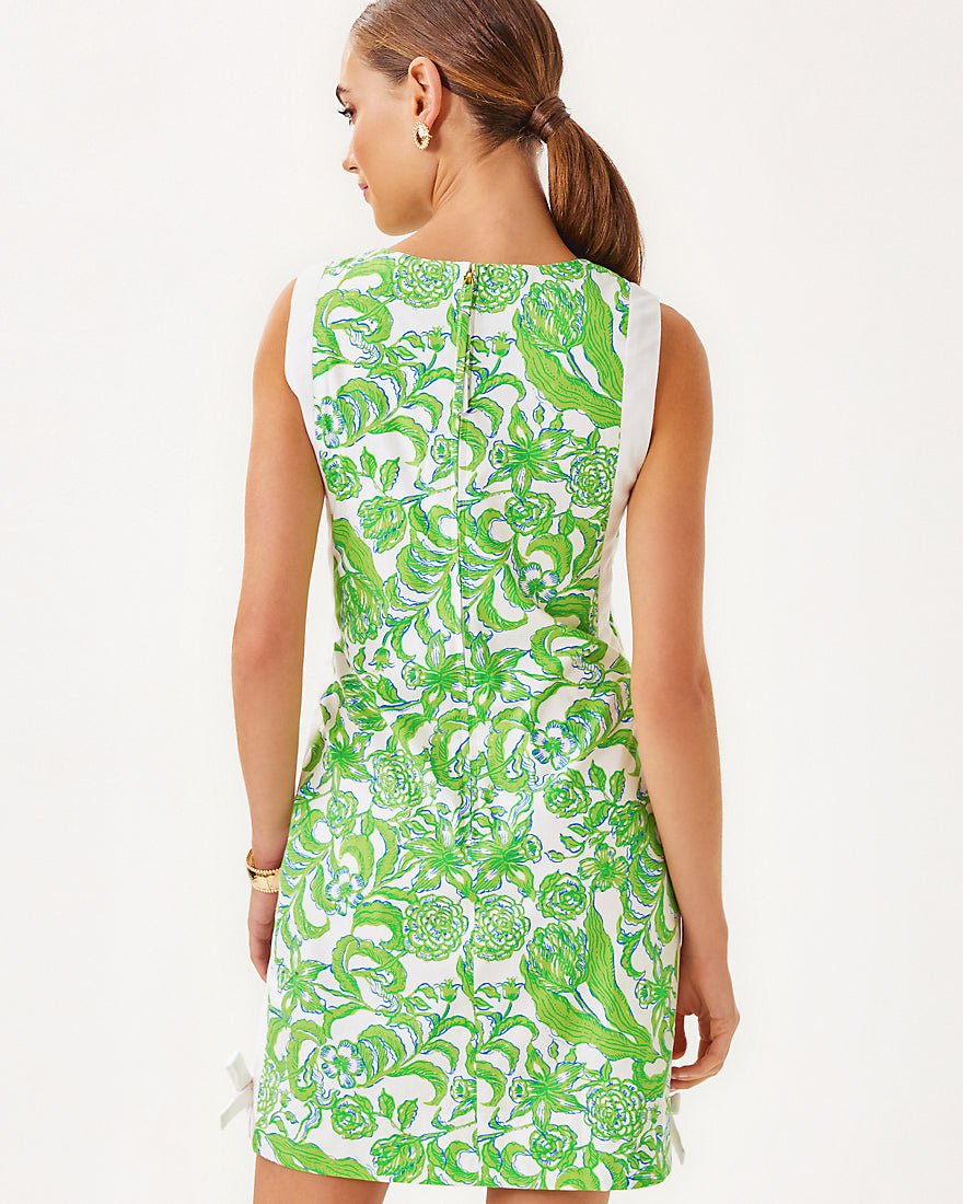 Beckler Stretch Shift Dress - Resort White Daffodil Hill