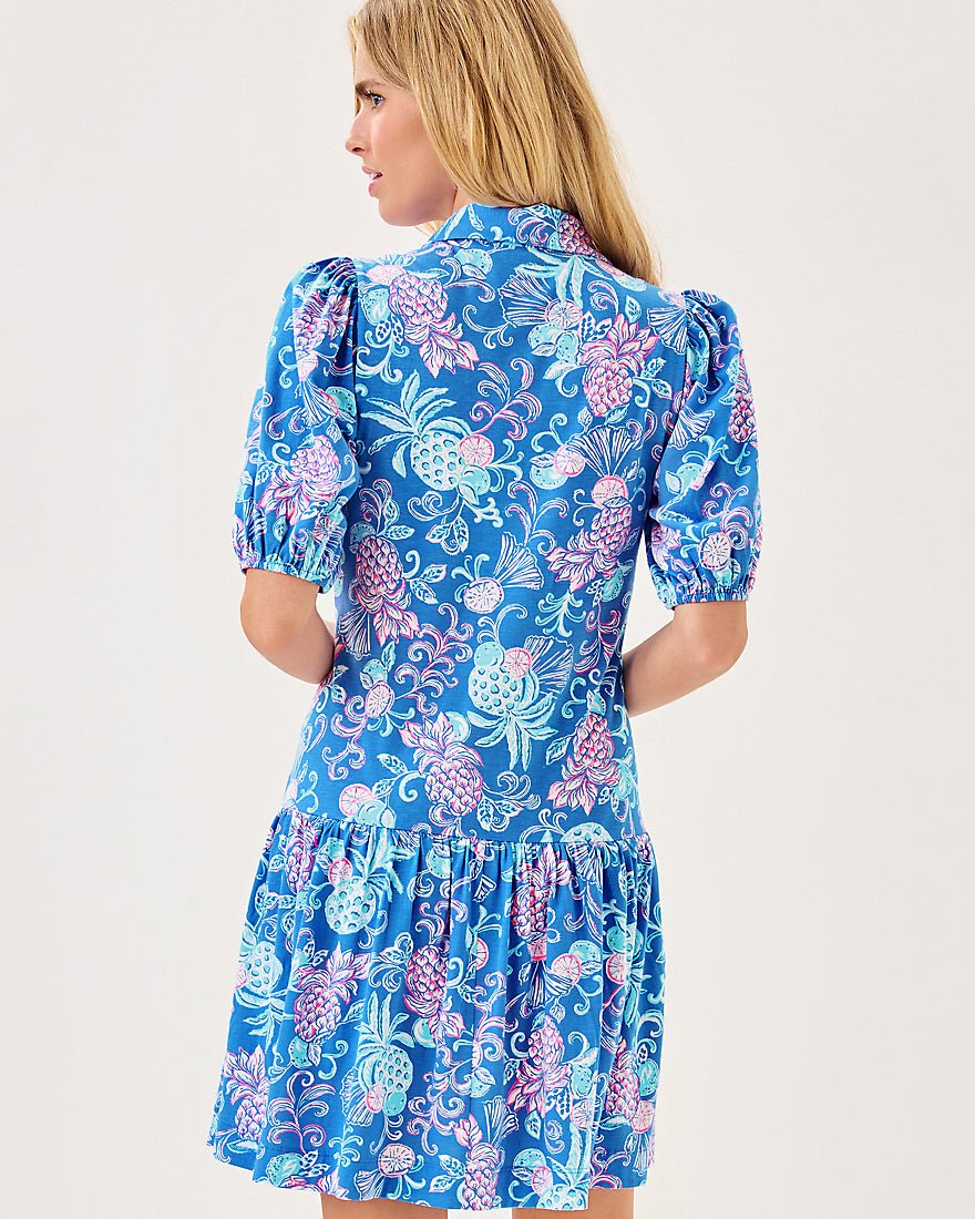 Bingley Dress - Sunwashed Blue Citrus Crush