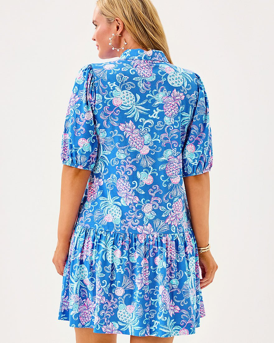 Bingley Dress - Sunwashed Blue Citrus Crush