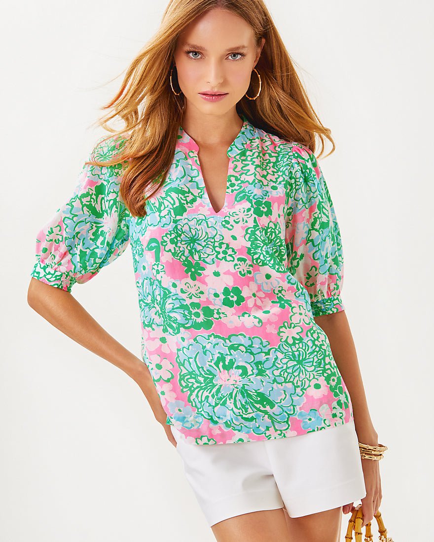 Brinelle Top - Multi Plumes In Bloom