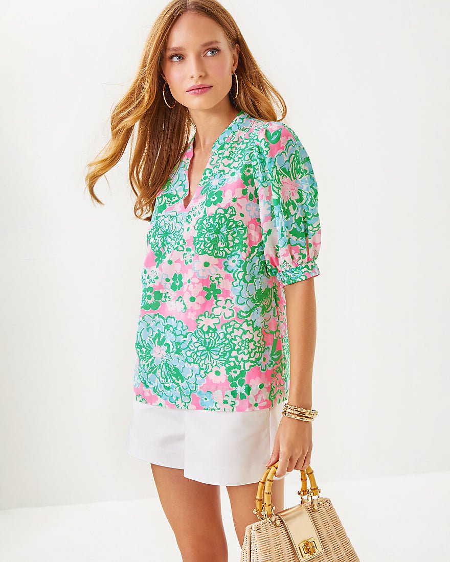 Brinelle Top - Multi Plumes In Bloom