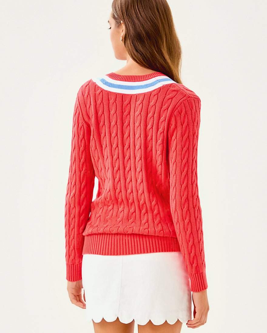 Brockton Sweater - Cane Coral X Jacaranda Blue Tipping