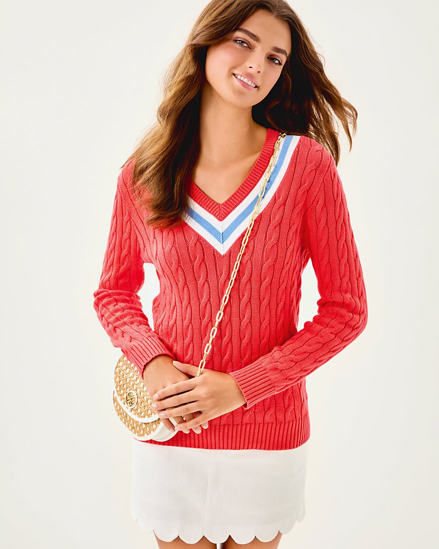 Brockton Sweater - Cane Coral X Jacaranda Blue Tipping