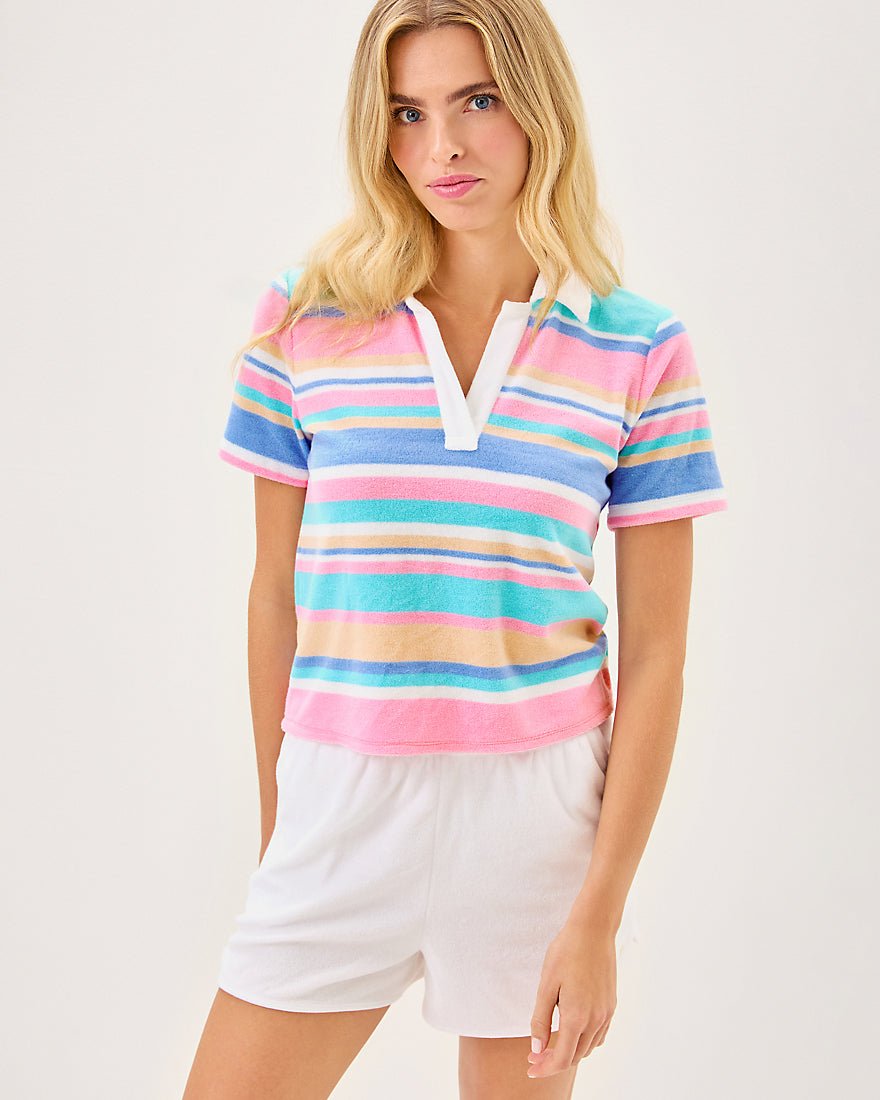 Brunella Polo - Fresh Water Blue Al Fresco Stripe