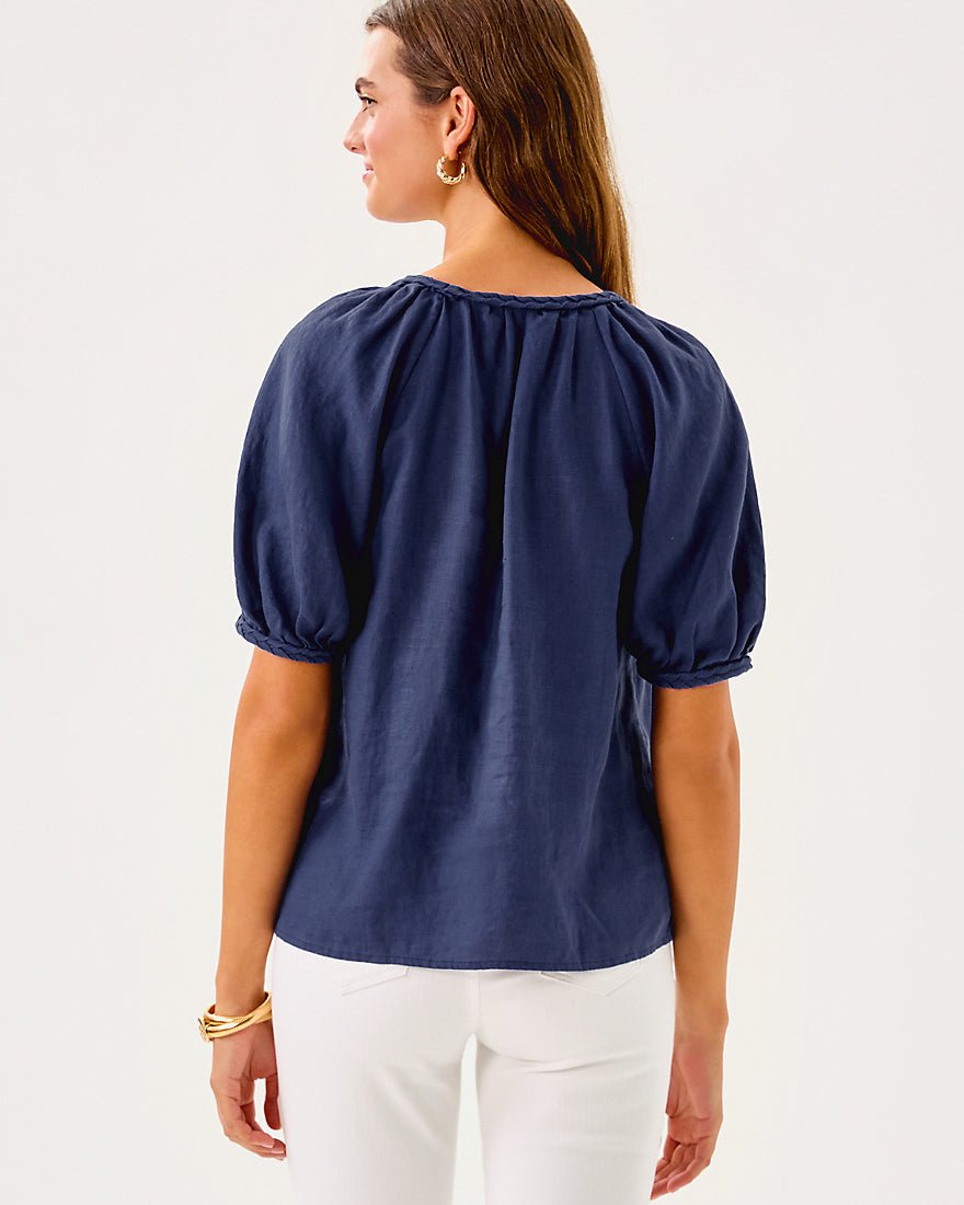 Calais Short Sleeve Top - Sapphire Pool
