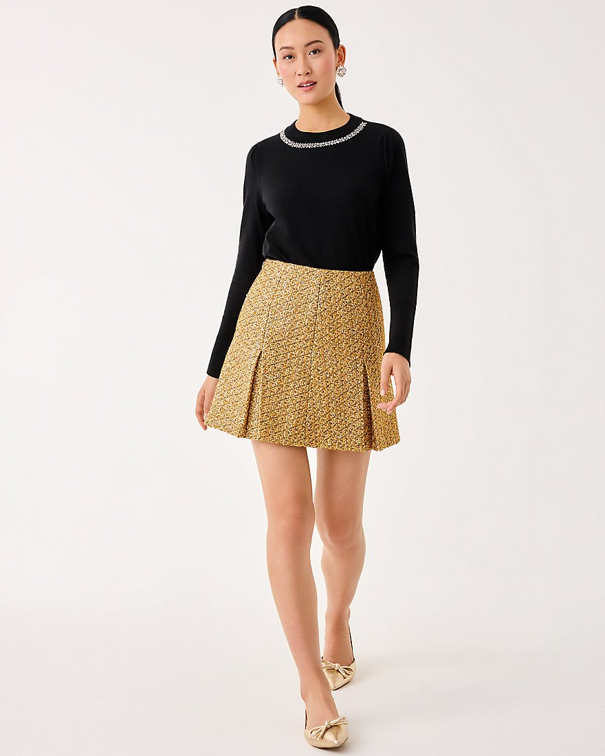 Lilly Pulitzer - Cammi Boucle Mini Skirt - Gold Metallic Golden Glow Boucle