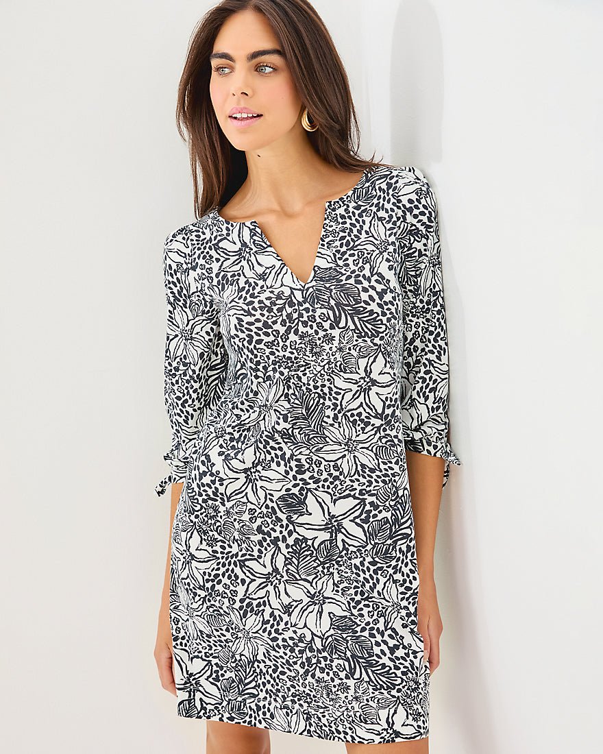 Cath Three Quarter Sleeve Dress - Onyx Lots To Spot