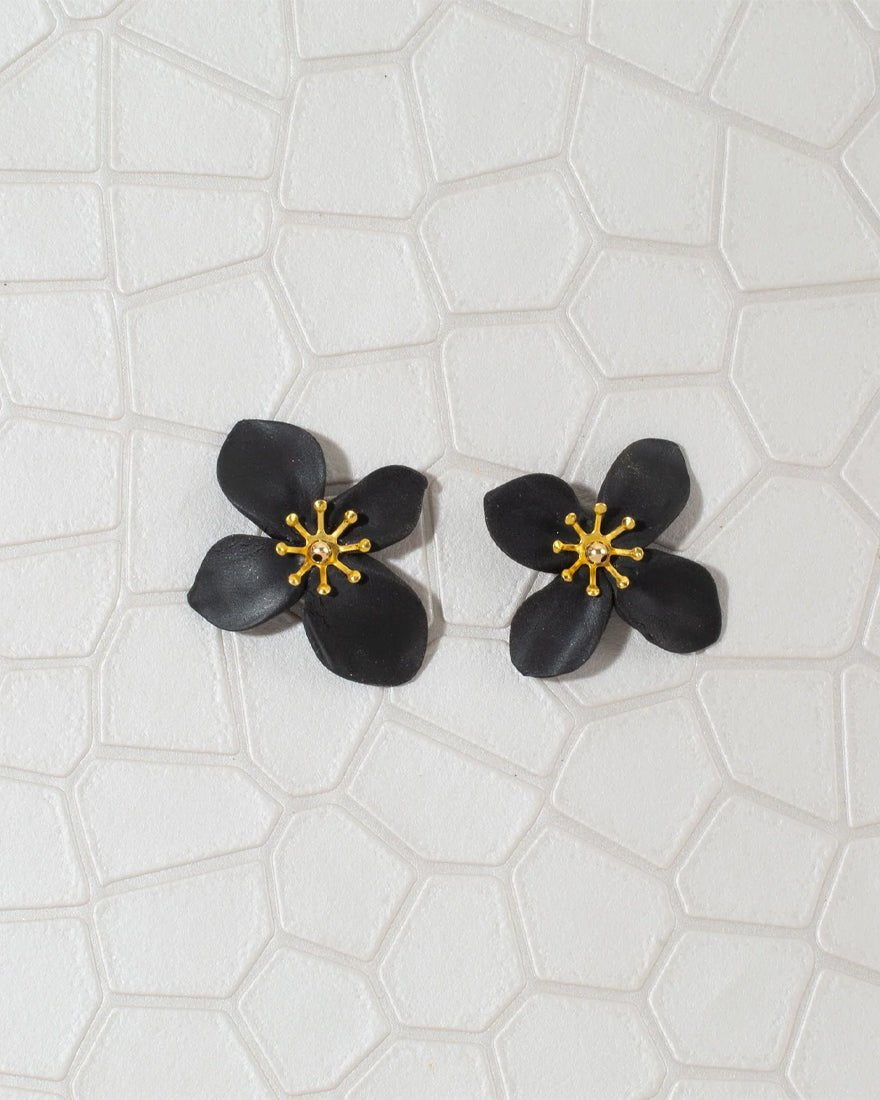Charleston Flower Earring Classic - Carbon Black