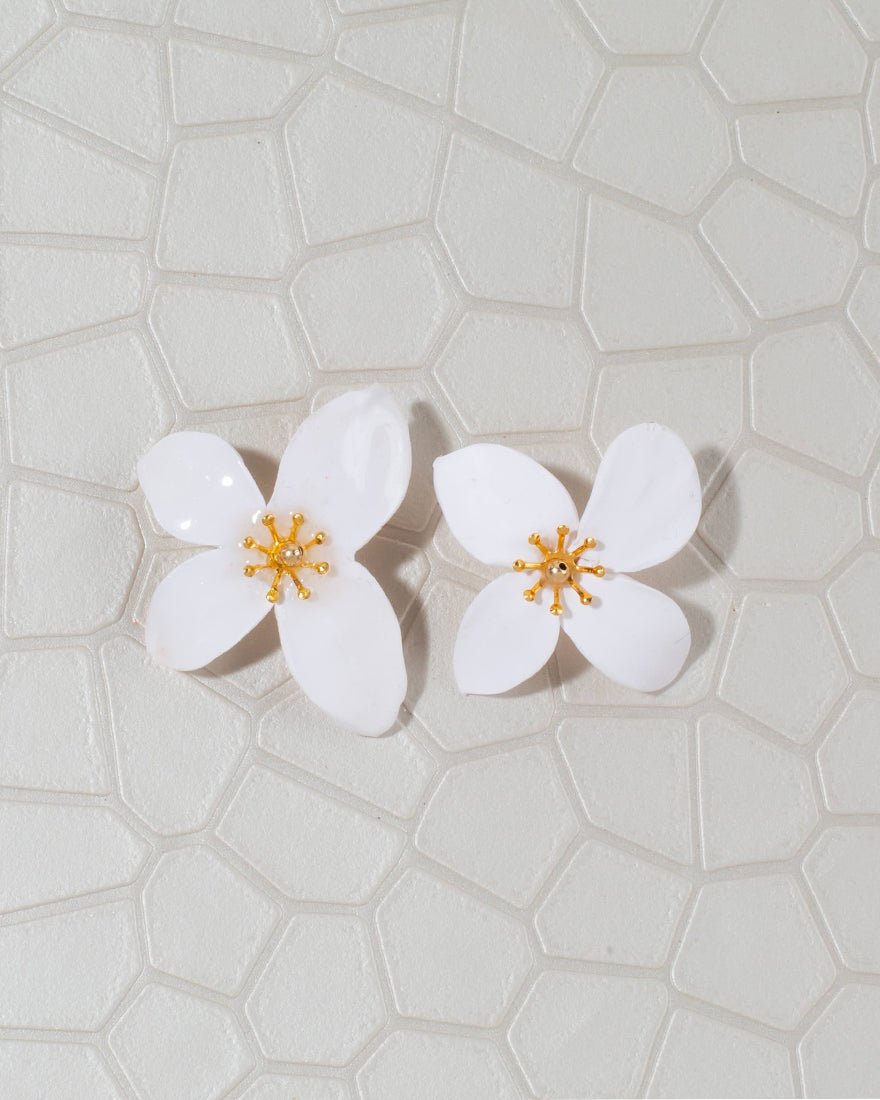 Charleston Flower Earring Classic - Paper White