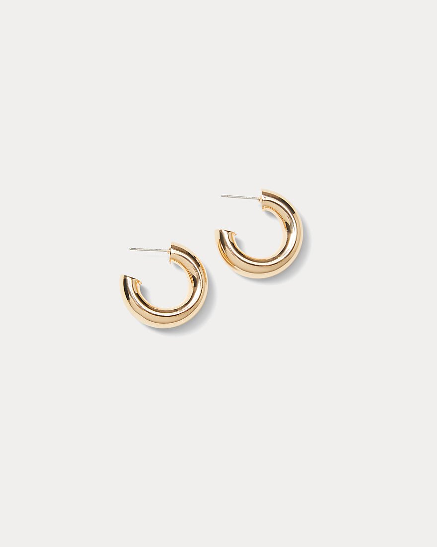 Citrus Kiss Hoop Earrings - Gold Metallic