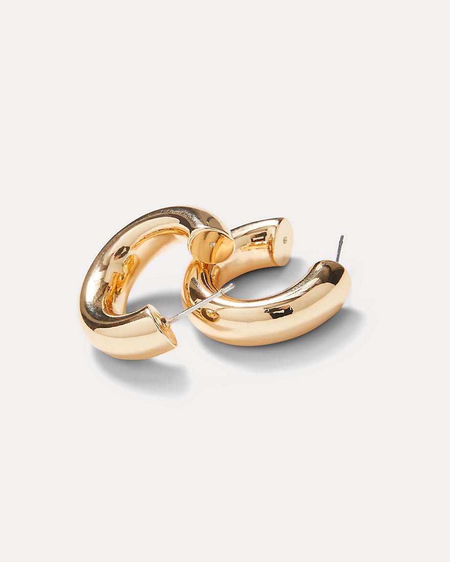 Citrus Kiss Hoop Earrings - Gold Metallic