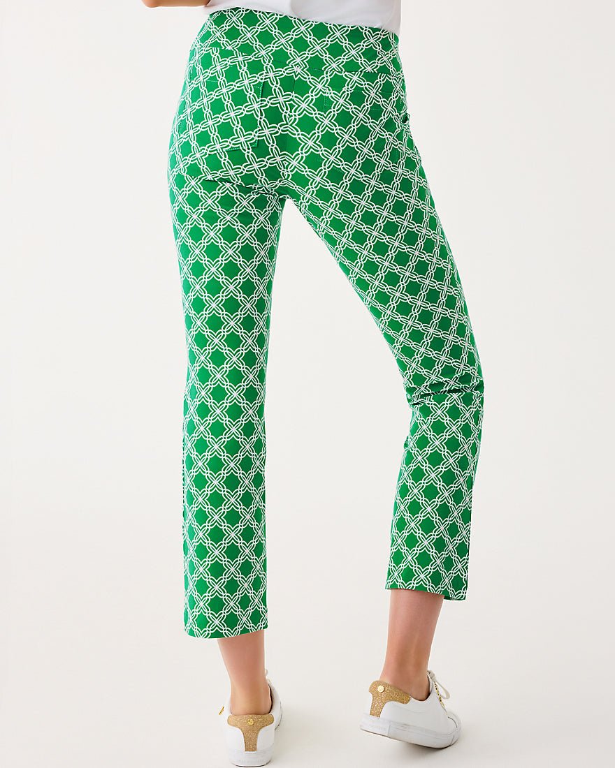 Lilly Pulitzer - Corso Kick Flare Pant Upf 50 Plus - Bamboo Green Boo Green Open Butterfly Pattern