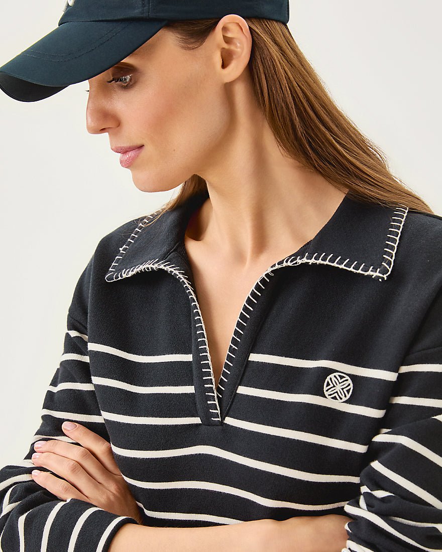 Corvaya Dress - Noir Legacy Stripe