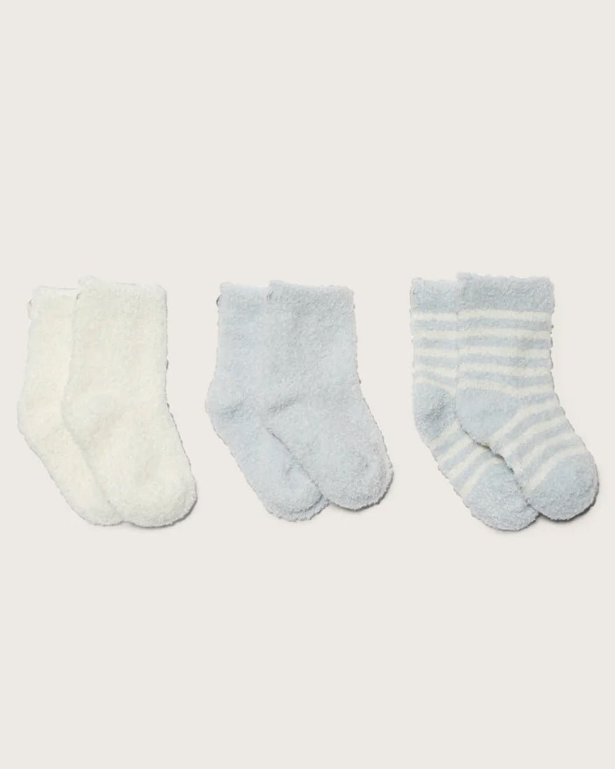 Cozy Chic Infant Socks 3 Pack - Blue Pearl