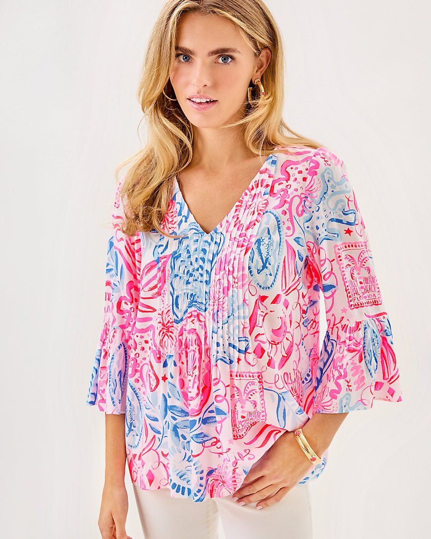 Danika Tunic Top - Resort White Sun Sea Sand