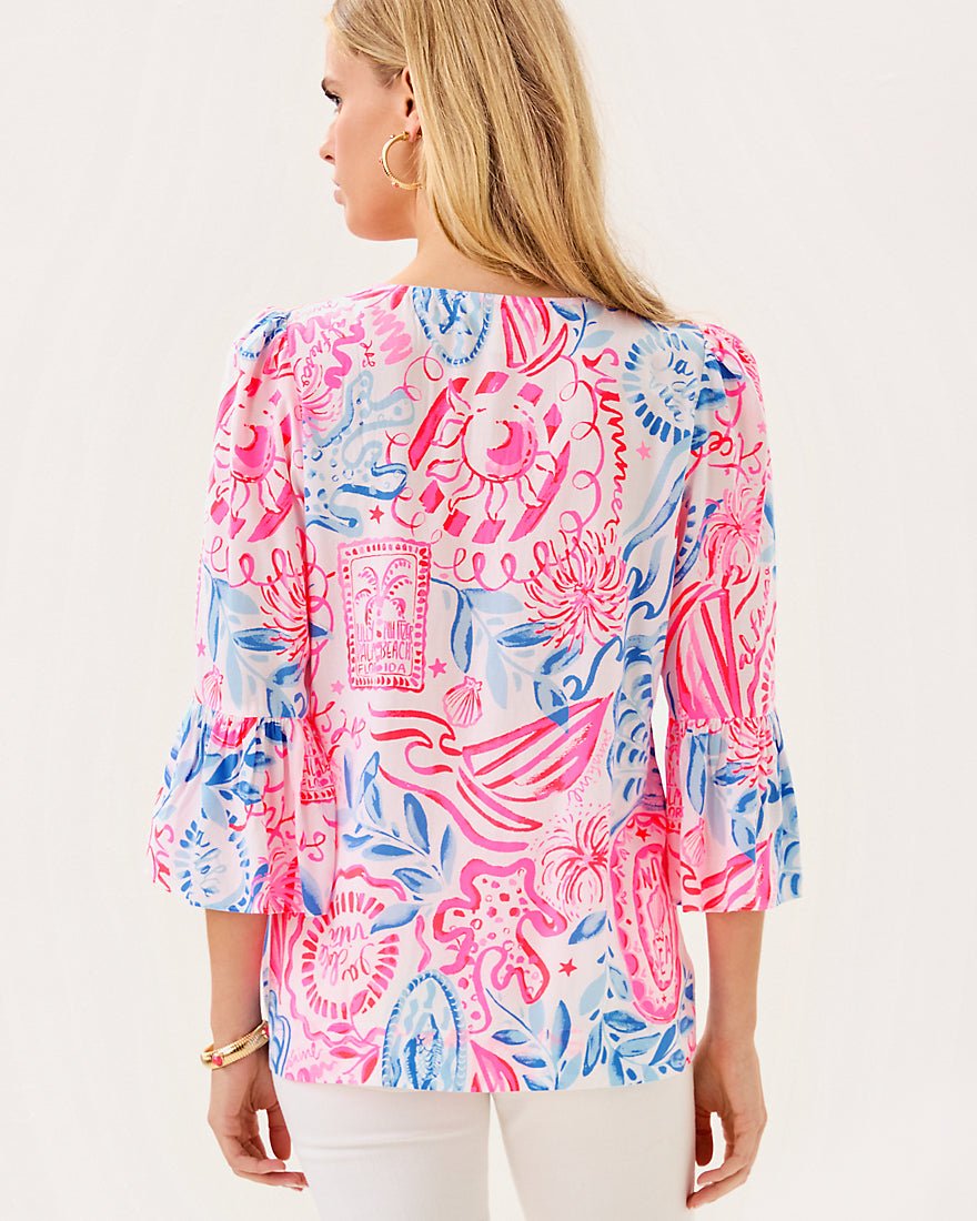 Danika Tunic Top - Resort White Sun Sea Sand