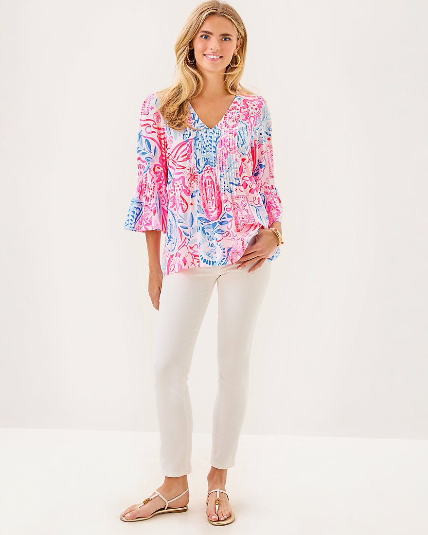Danika Tunic Top - Resort White Sun Sea Sand