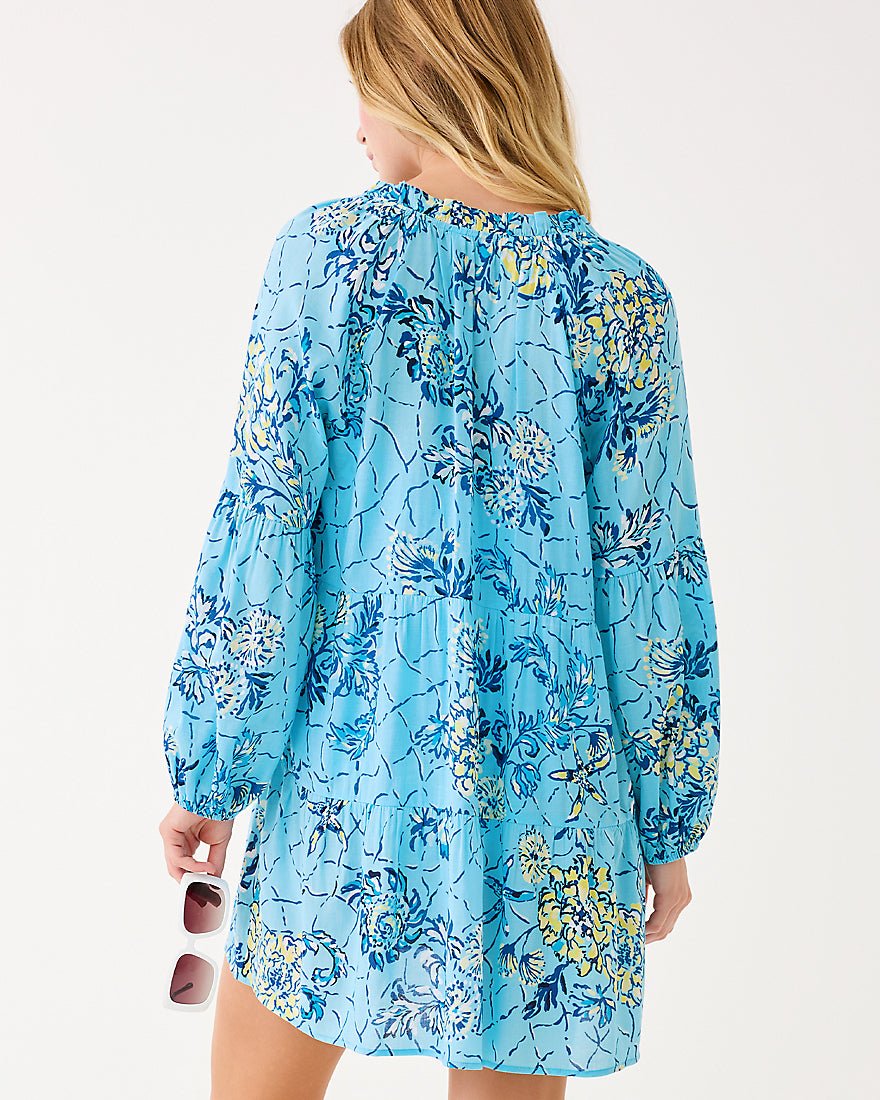 Lilly Pulitzer - Davian Long Sleeve Coverup - Bellevue Blue Breakers Beach