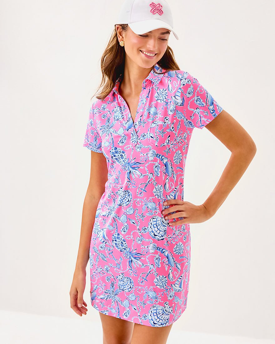 Dune Upf 50 Plus Short Sleeve Dress - Rousseau Pink Barefoot Beachcombers