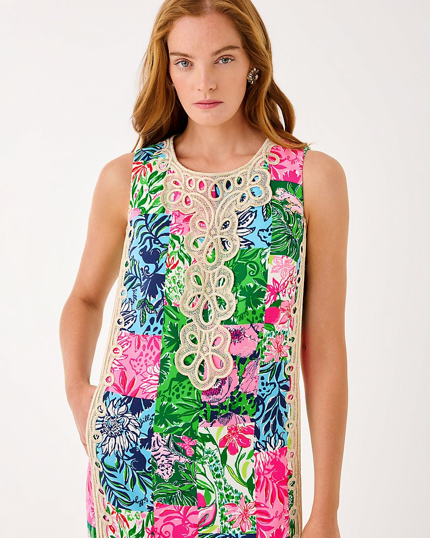 Edita Maxi Shift Dress - Multi Party Punch Patch