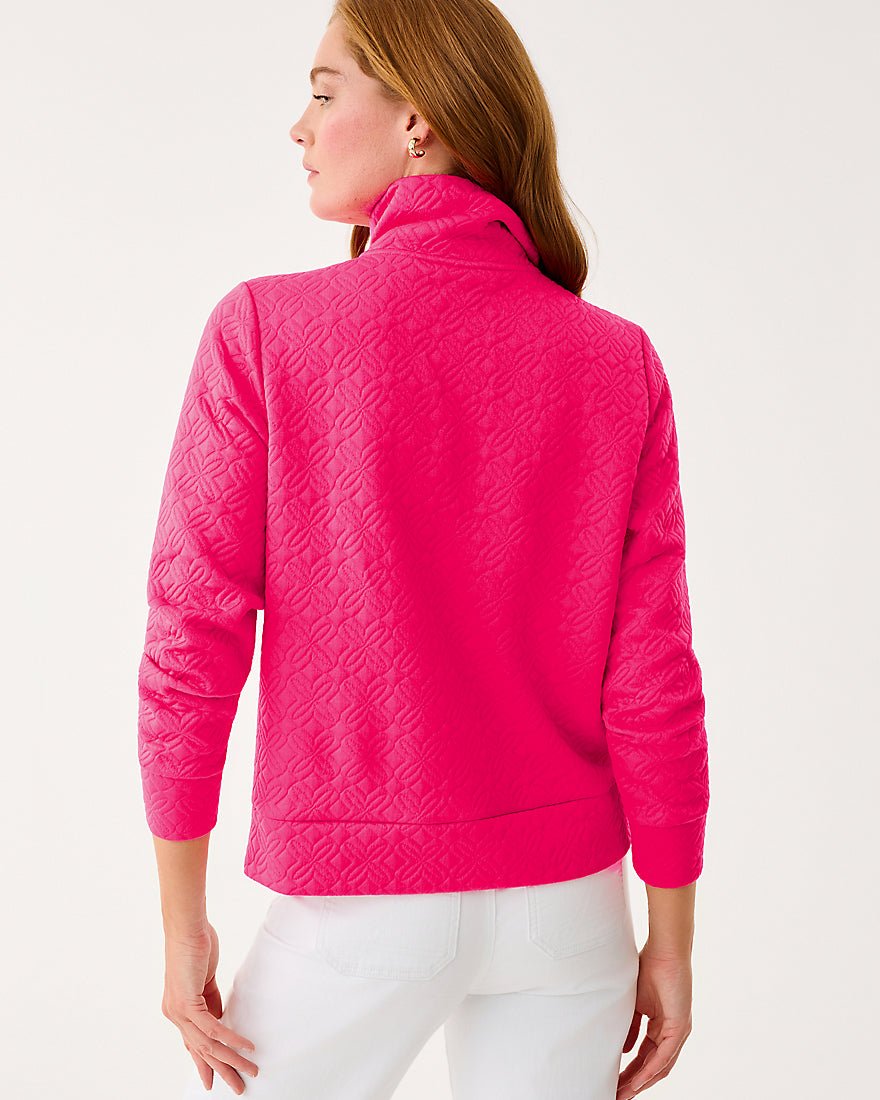 Eleni Pullover - Sun Shell Pink Butterfly Quilted Knit