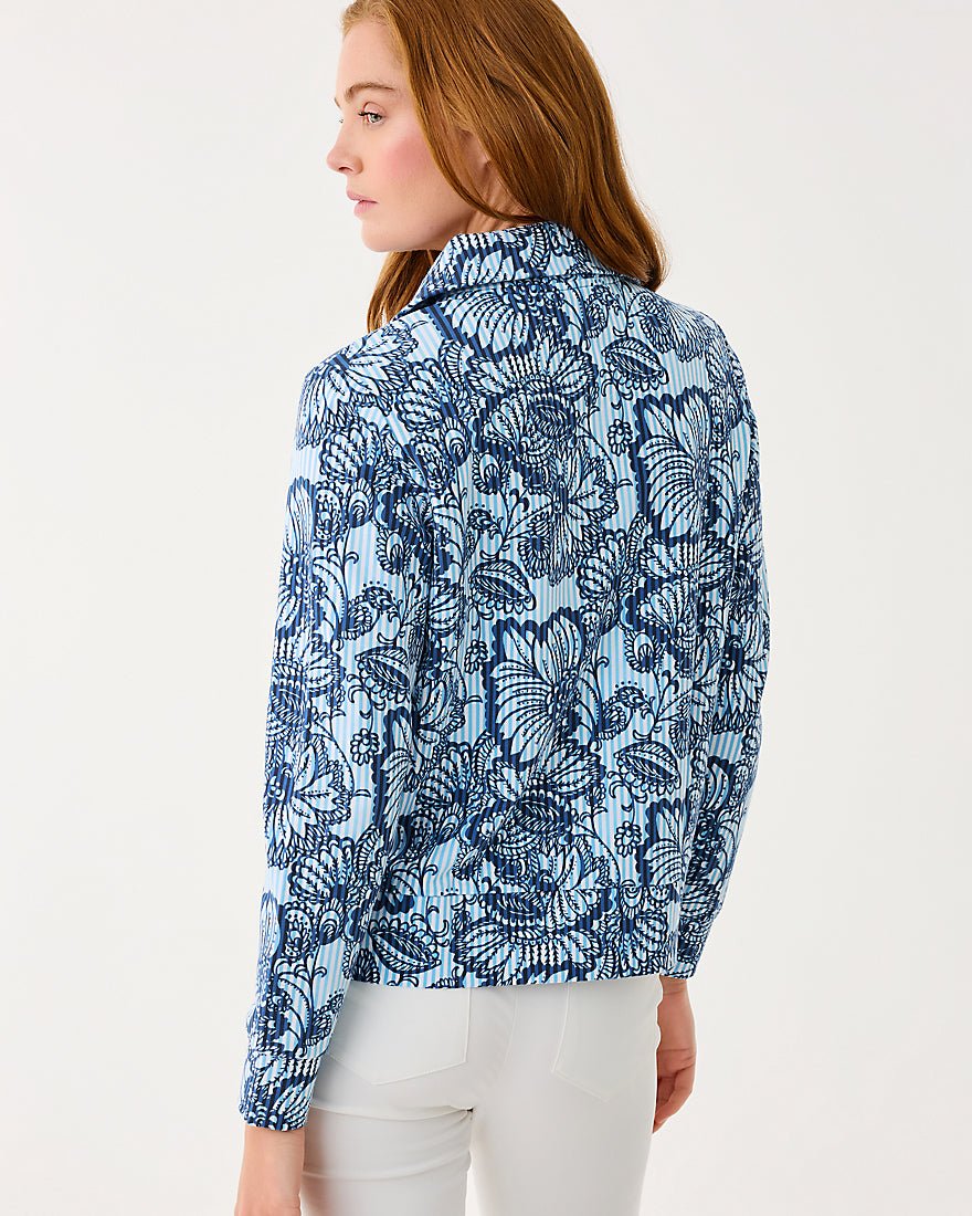 Lilly Pulitzer - Eleni Upf 50 Plus Pullover - Starlight Navy Proud As A Peacock