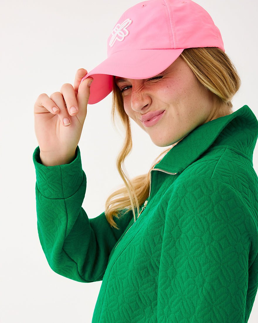 Lilly Pulitzer - Eleni Zip Up Jacket - Bamboo Green Butterfly Quilted Knit