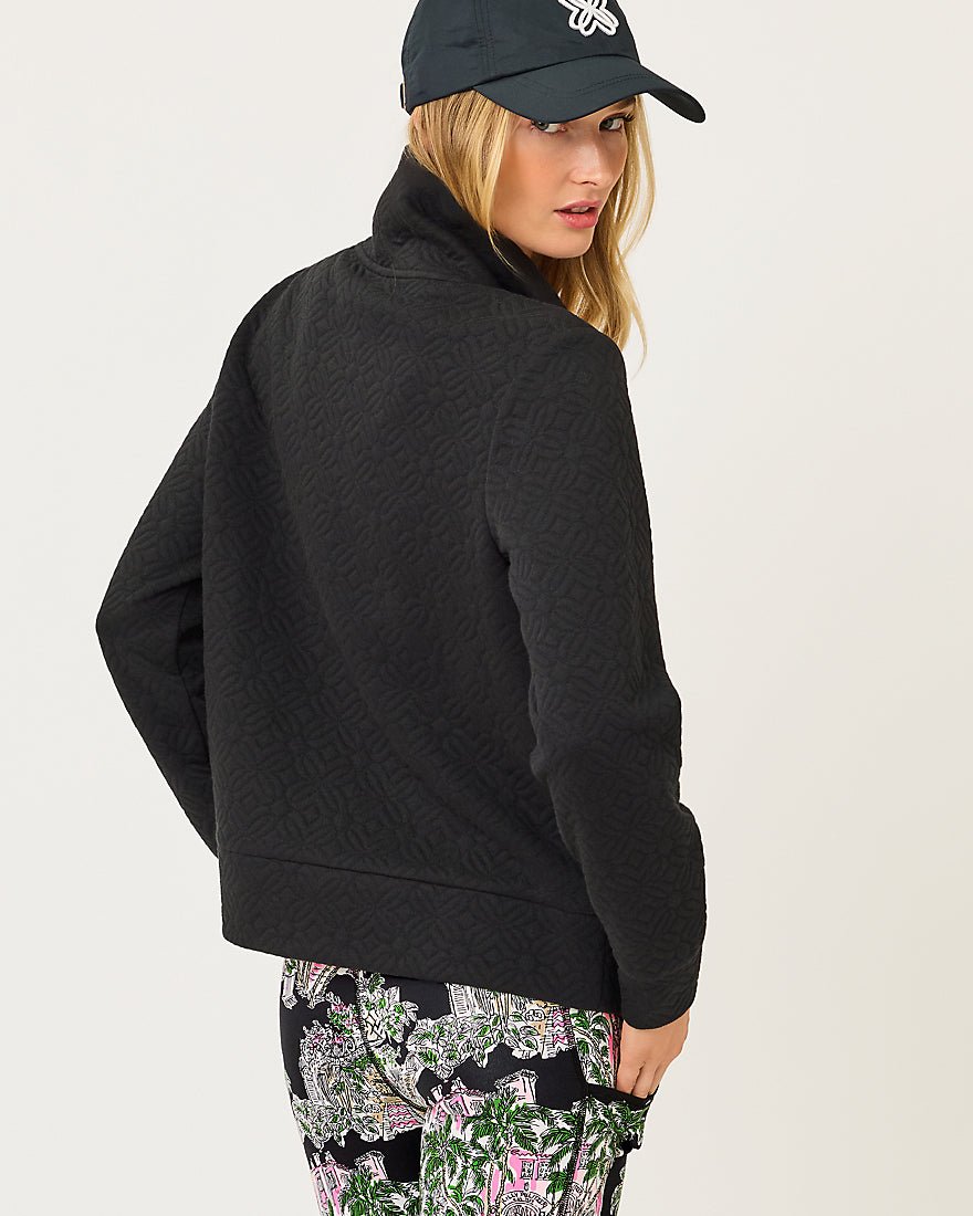 Eleni Zip Up Jacket - Noir Butterfly Quilted Knit