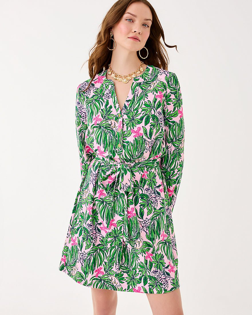 Ensley Upf 50 Plus Dress - Conch Shell Pink Roaring With Joy