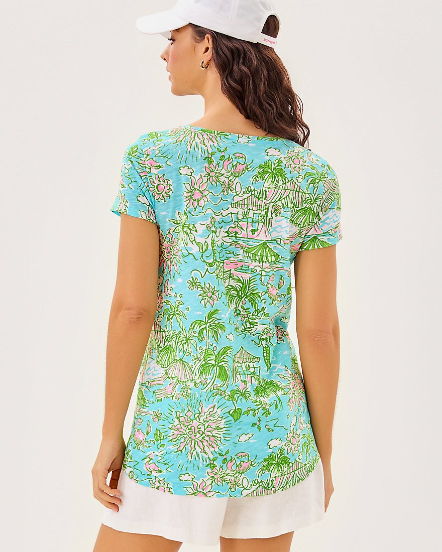 Etta Scoop Neck Top - Fresh Water Blue Sunbathers Bliss