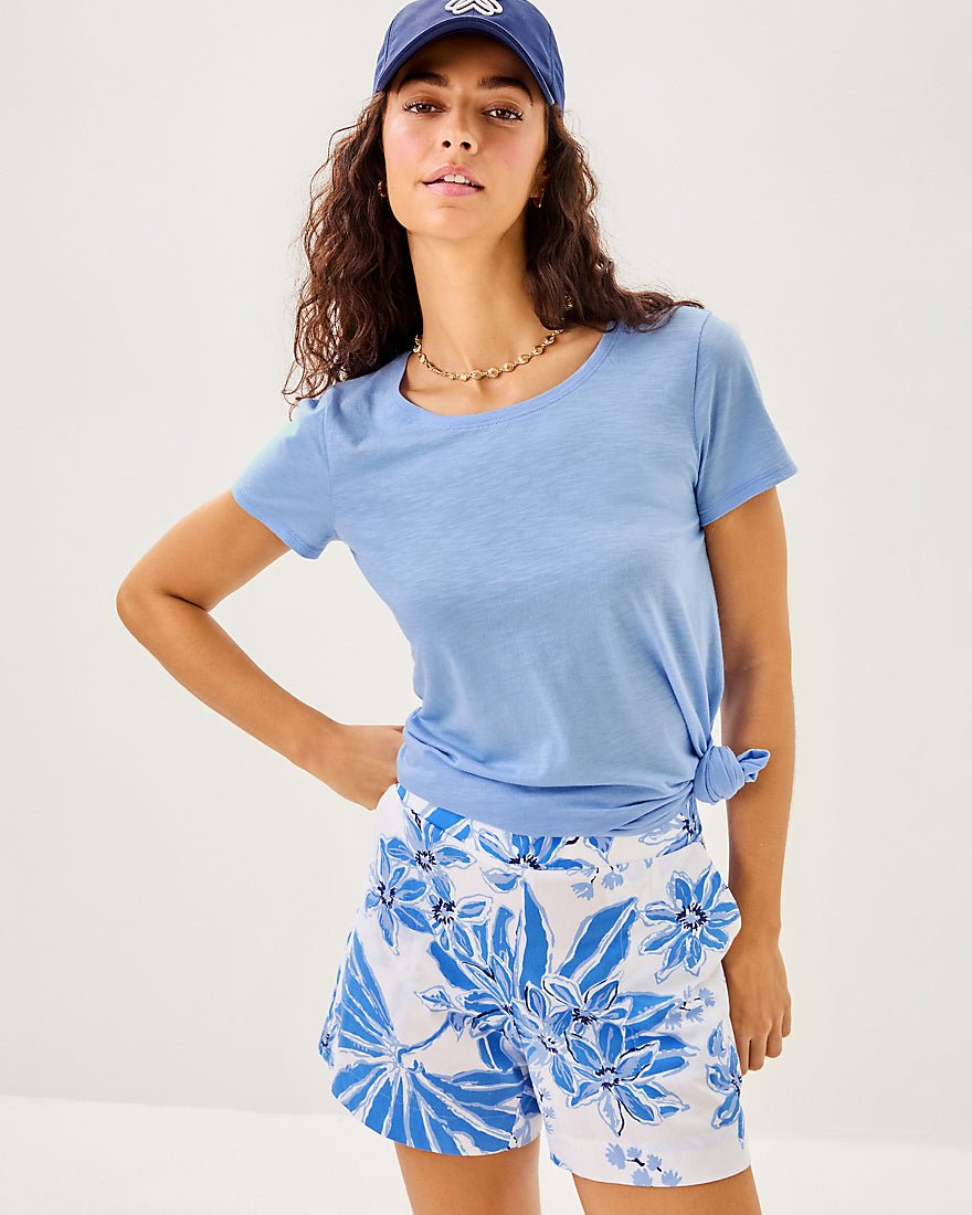 Etta Scoop Neck Top - Jacaranda Blue